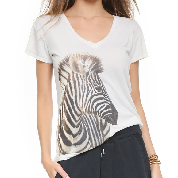 Wildfox Tops - Wildfox White Zebra Tee Size L